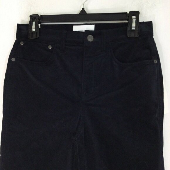 Current Elliott The Vanessa Velvet crop Straight Dark Navy Jeans Women Sz 27 NWT - Picture 2 of 11